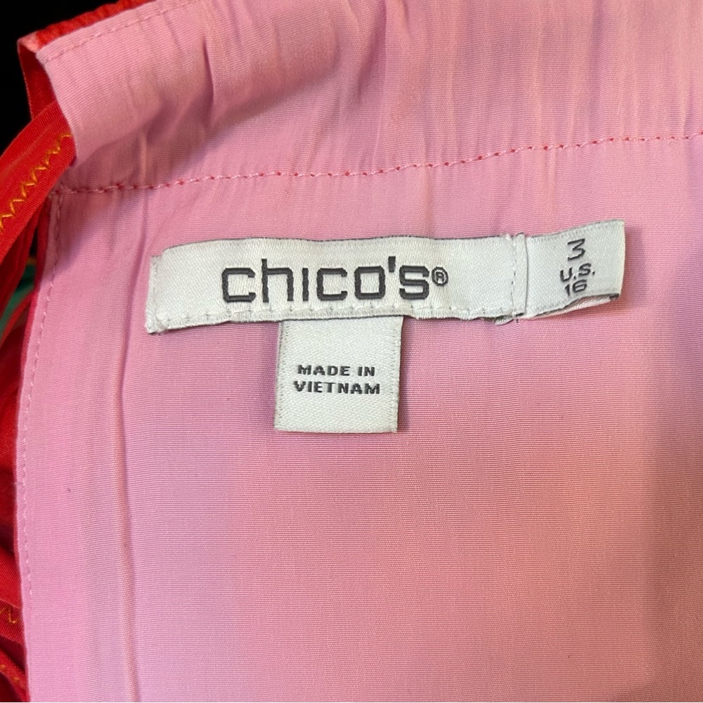Chico’s Spring Colors Size 3 Dress (Fits like size 16) - Picture 5 of 6